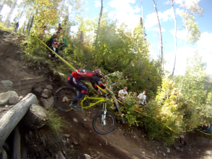 Nick Lawson shredding the waterfall chute.